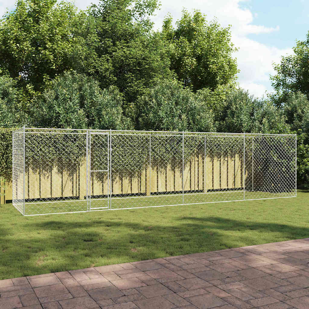 Hundebur sølv 800 x 200 x 200 cm Galvanisert Stål