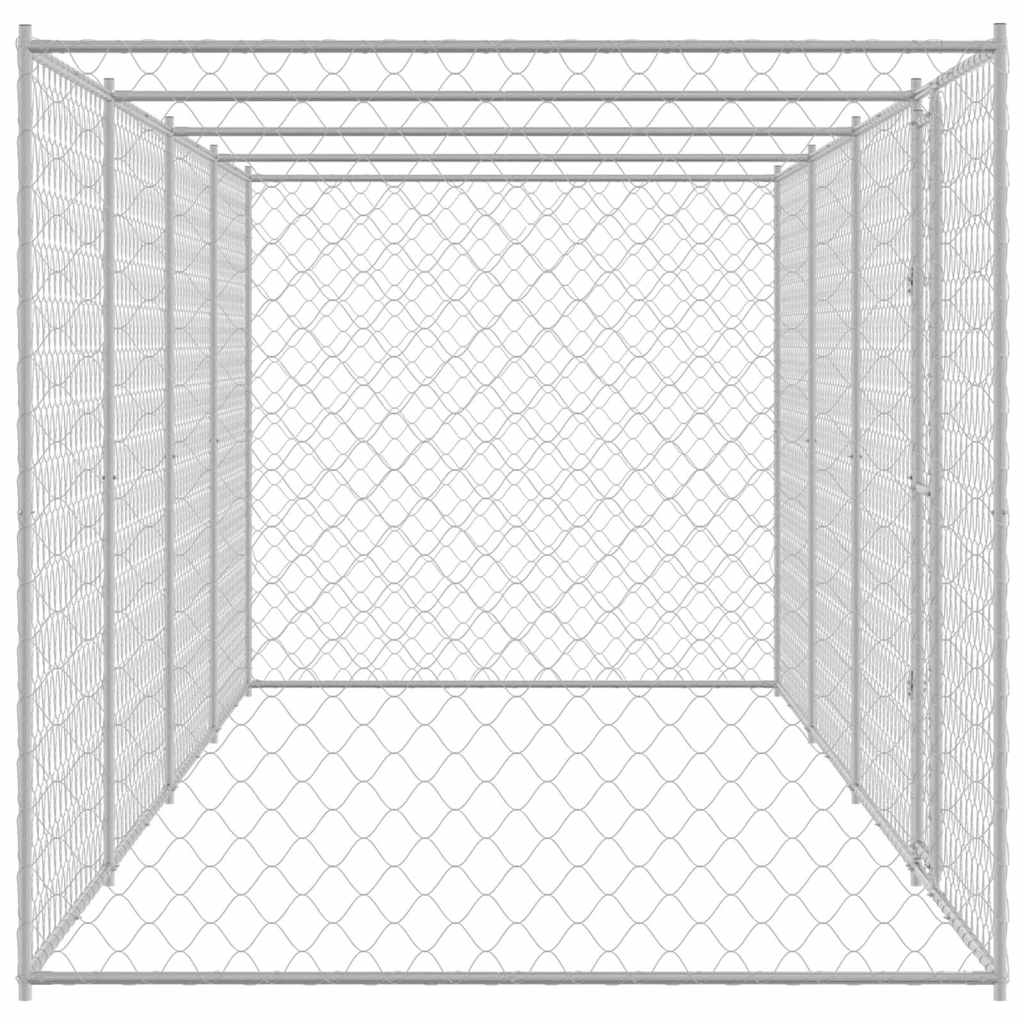 Hundebur sølv 800 x 200 x 200 cm Galvanisert Stål