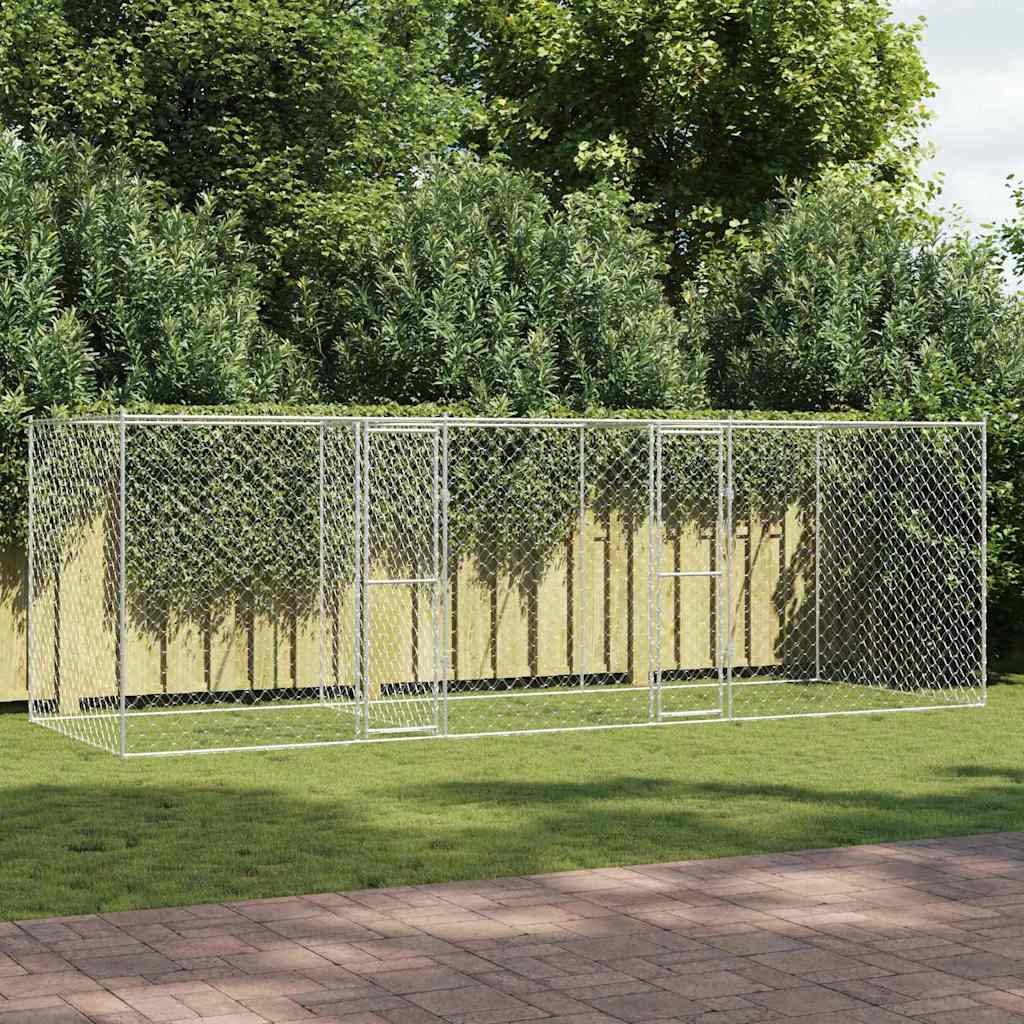 Hundebur sølv 600 x 200 x 200 cm Galvanisert Stål