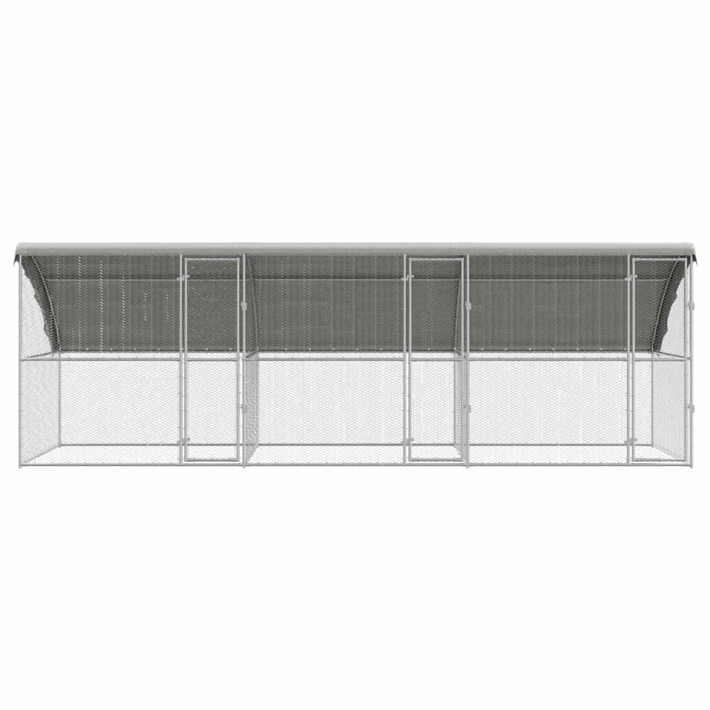 Hønsebur 3 pcs sølv 600 x 200 x 200 cm Galvanisert Stål