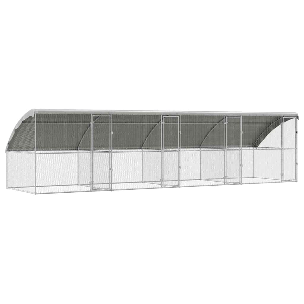 Hønsebur 4 pcs sølv 800 x 200 x 200 cm Galvanisert Stål