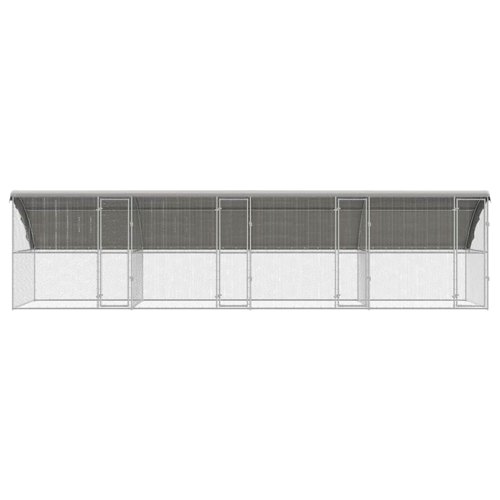 Hønsebur 4 pcs sølv 800 x 200 x 200 cm Galvanisert Stål