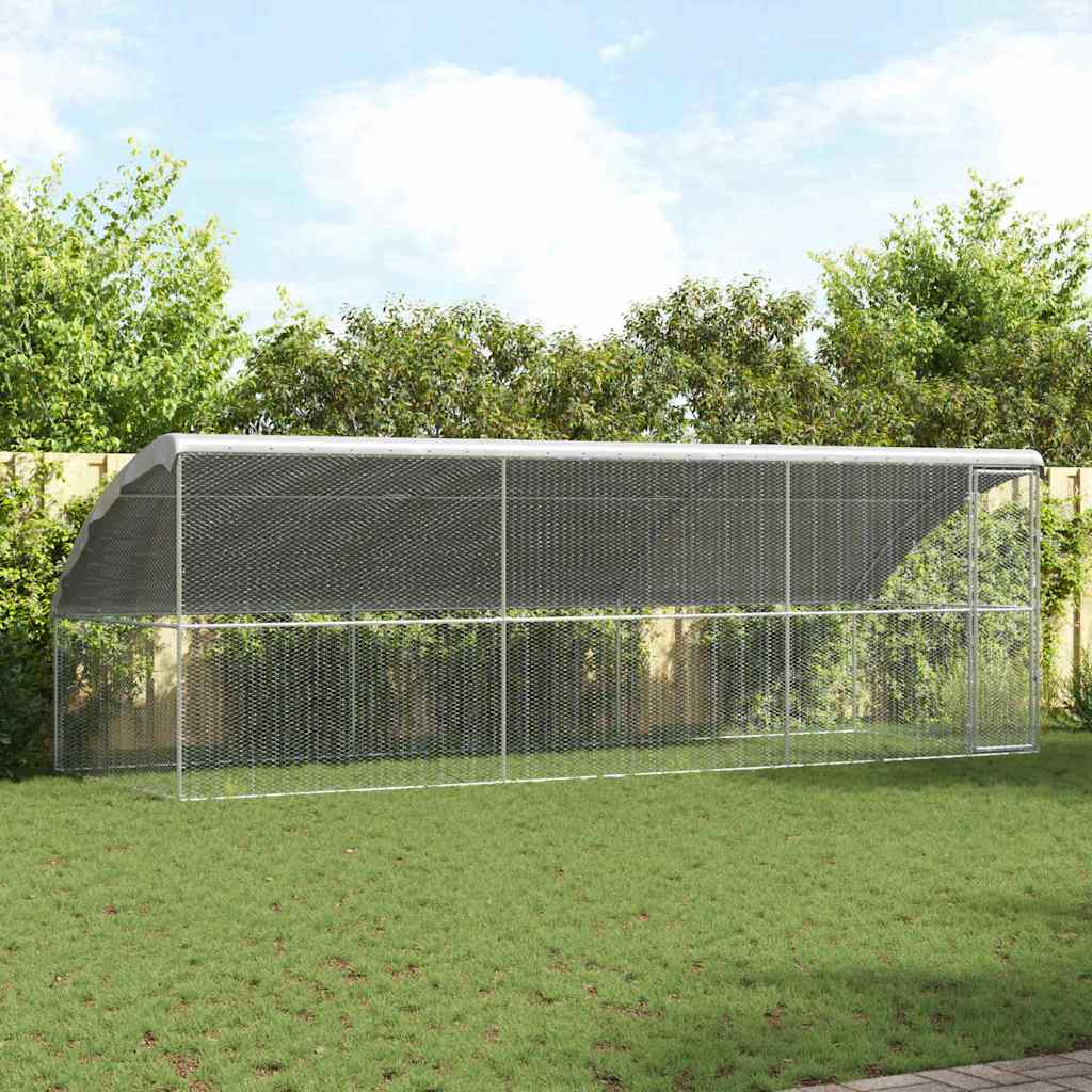 Hønsebur 3 pcs sølv 600 x 200 x 200 cm Galvanisert Stål