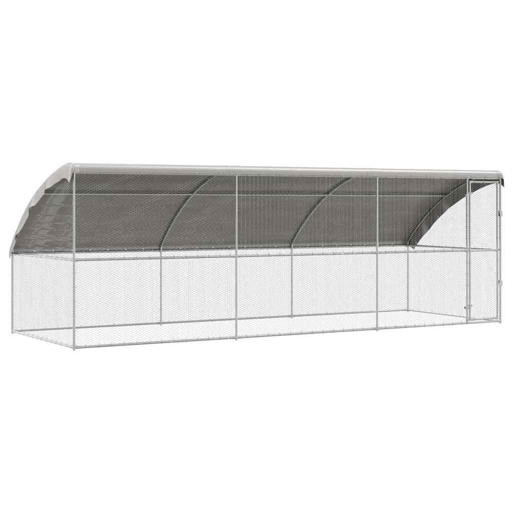 Hønsebur 3 pcs sølv 600 x 200 x 200 cm Galvanisert Stål