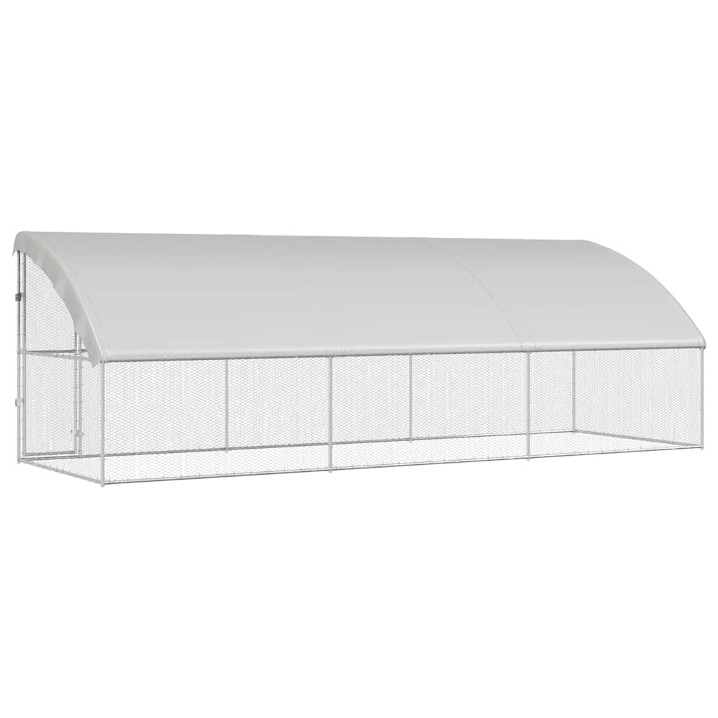 Hønsebur 3 pcs sølv 600 x 200 x 200 cm Galvanisert Stål