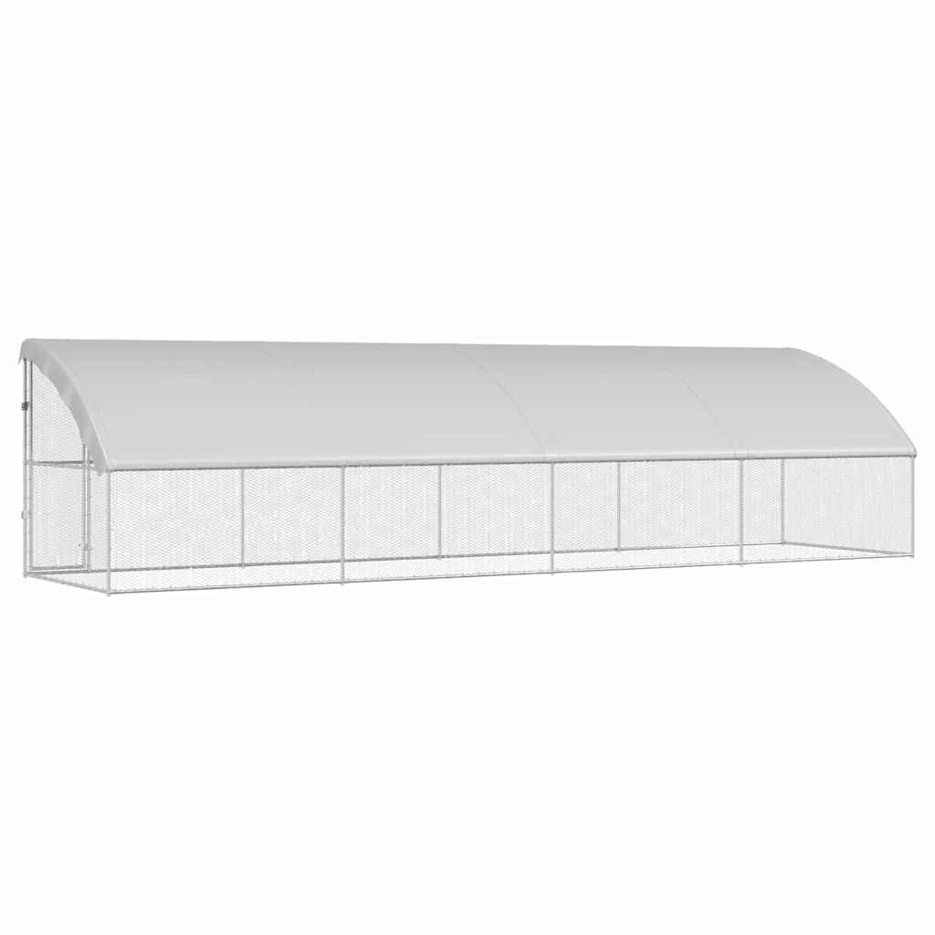 Hønsebur 4 pcs sølv 800 x 200 x 200 cm Galvanisert Stål