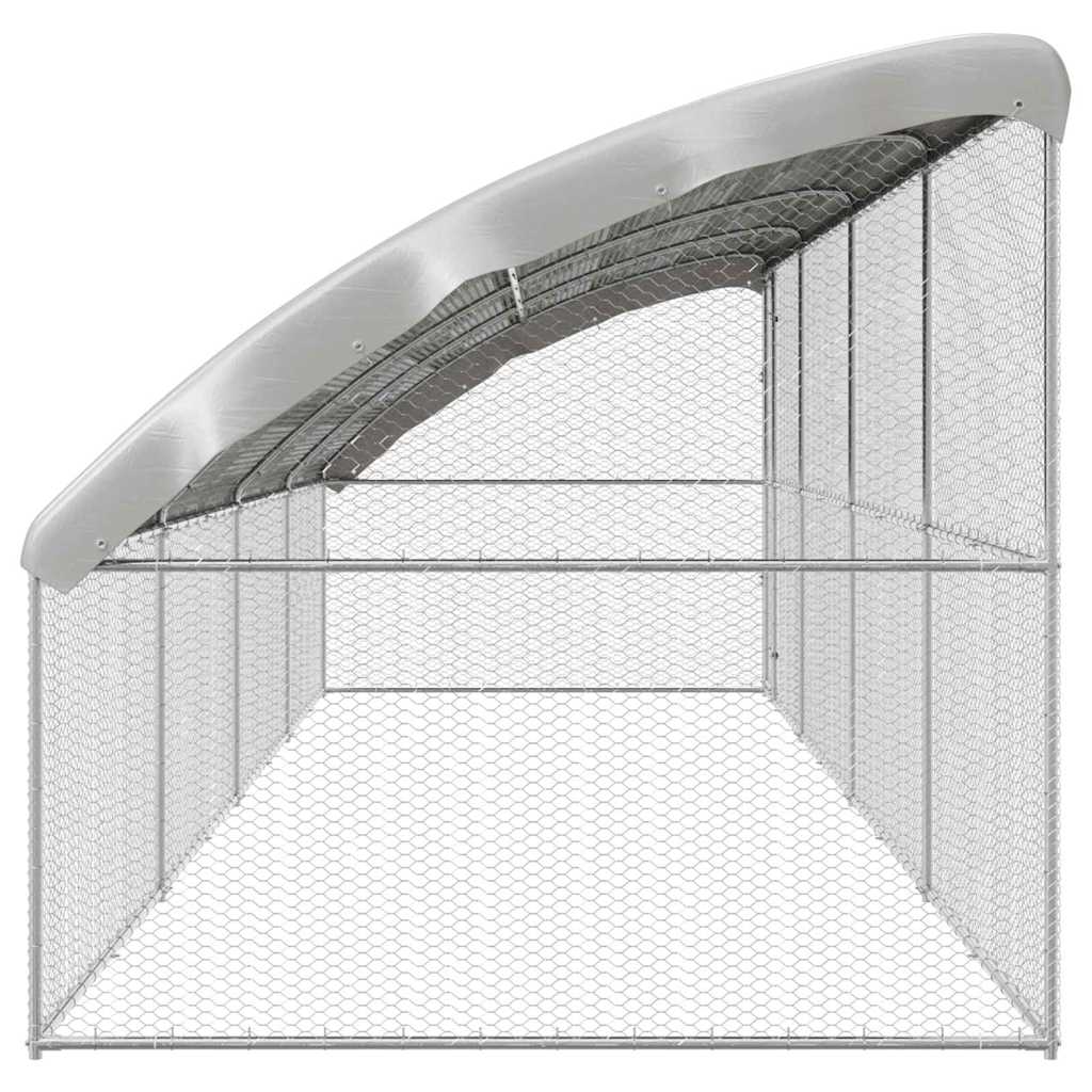 Hønsebur 4 pcs sølv 800 x 200 x 200 cm Galvanisert Stål