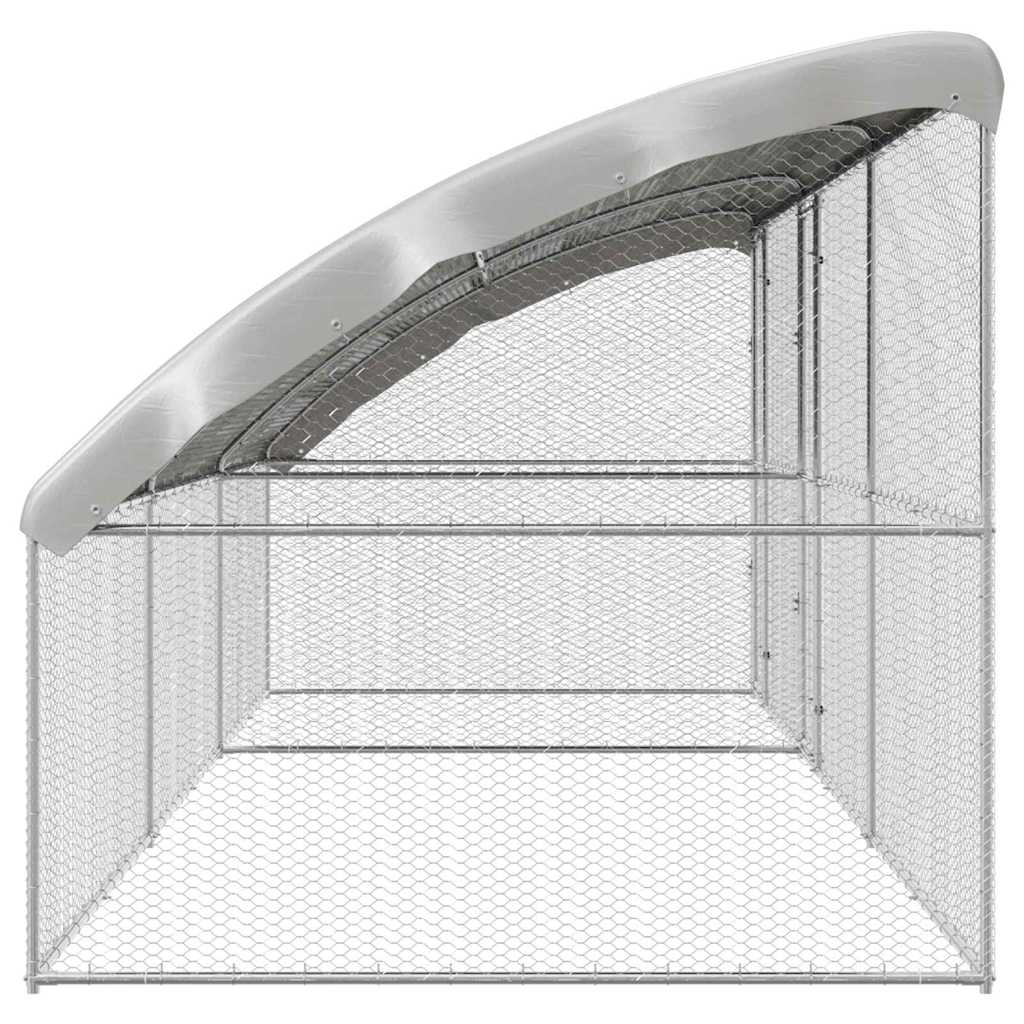 Hønsebur 3 pcs sølv 600 x 200 x 200 cm Galvanisert Stål