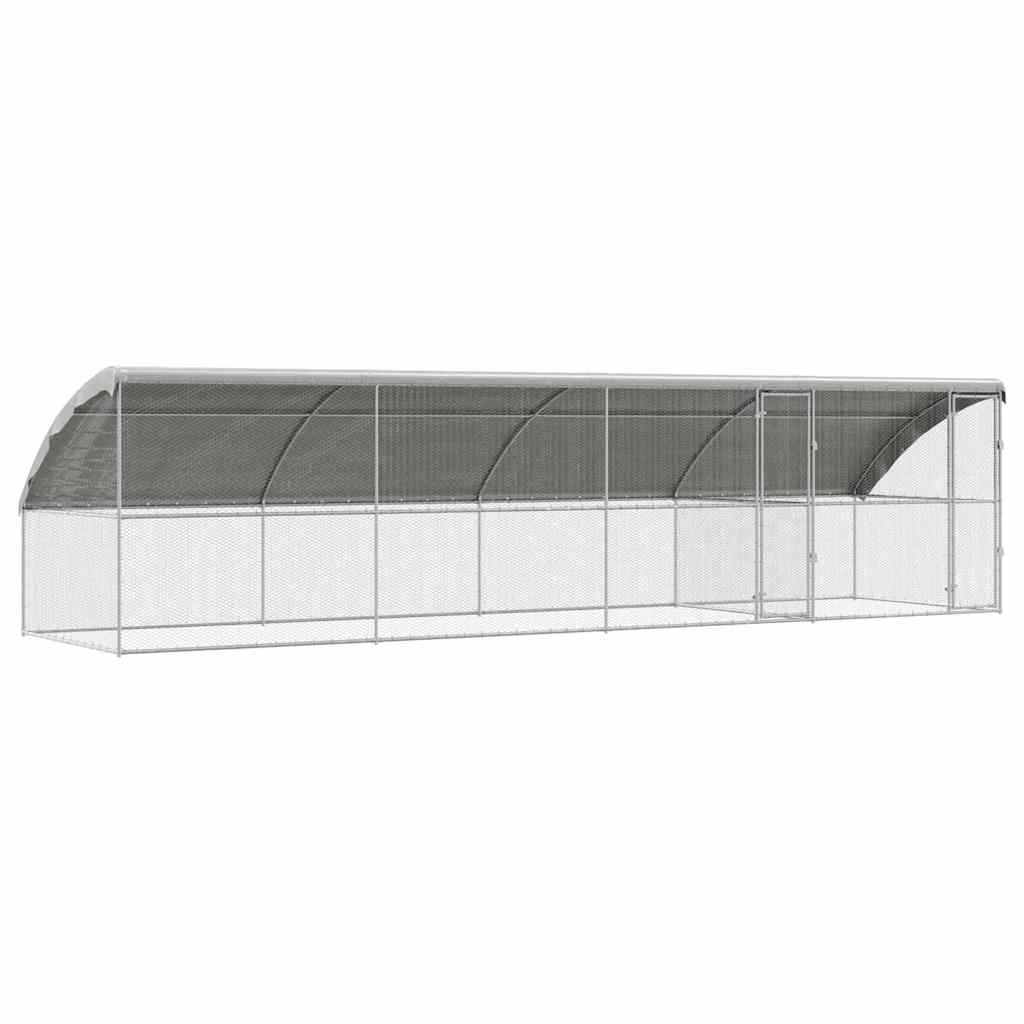 Hønsebur 4 pcs sølv 800 x 200 x 200 cm Galvanisert Stål