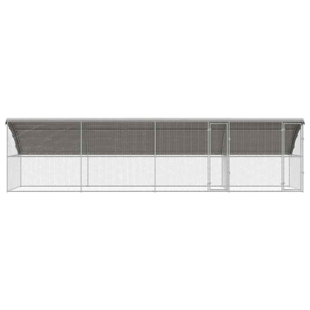Hønsebur 4 pcs sølv 800 x 200 x 200 cm Galvanisert Stål