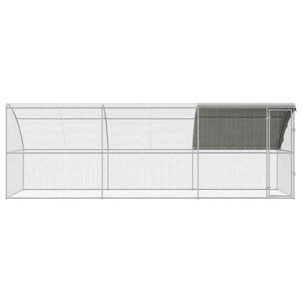 Hønsebur 3 pcs sølv 600 x 200 x 200 cm Stål og PE