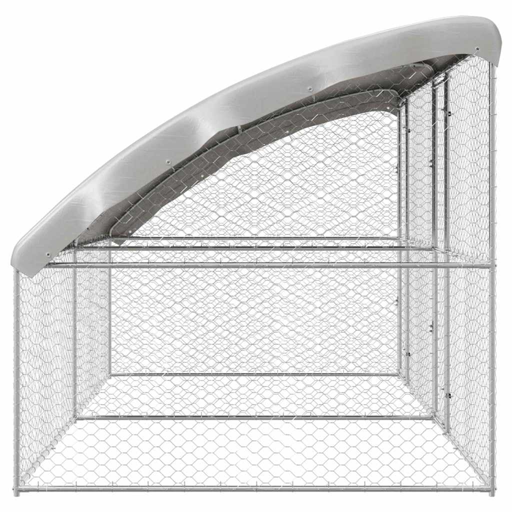 Hundebur med lagring 2 pcs sølv 4 x 2 x 2 m Galvanisert stål