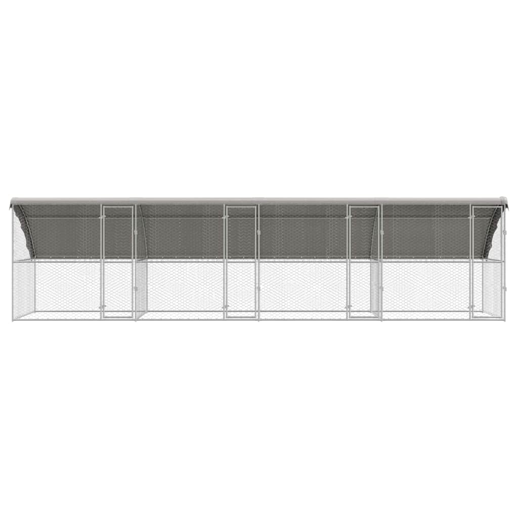 Hundebur med lagring 4 pcs sølv 8 x 2 x 2 m Galvanisert stål