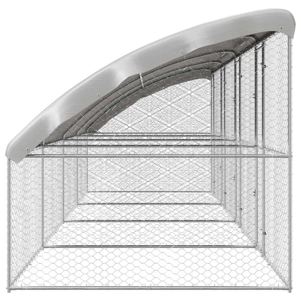 Hundebur med lagring 4 pcs sølv 8 x 2 x 2 m Galvanisert stål