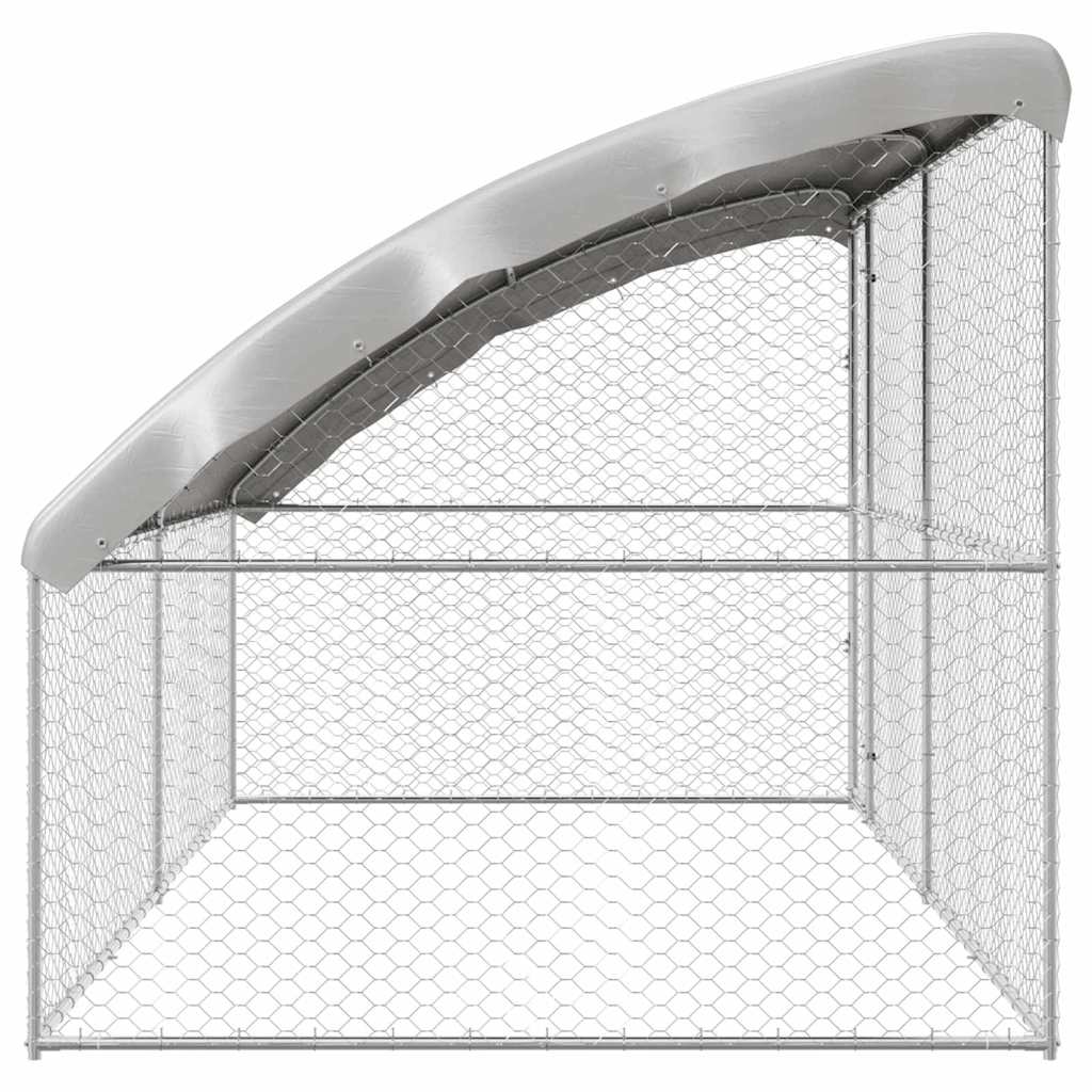 Hundebur med lagring 2 pcs sølv 4 x 2 x 2 m Galvanisert stål
