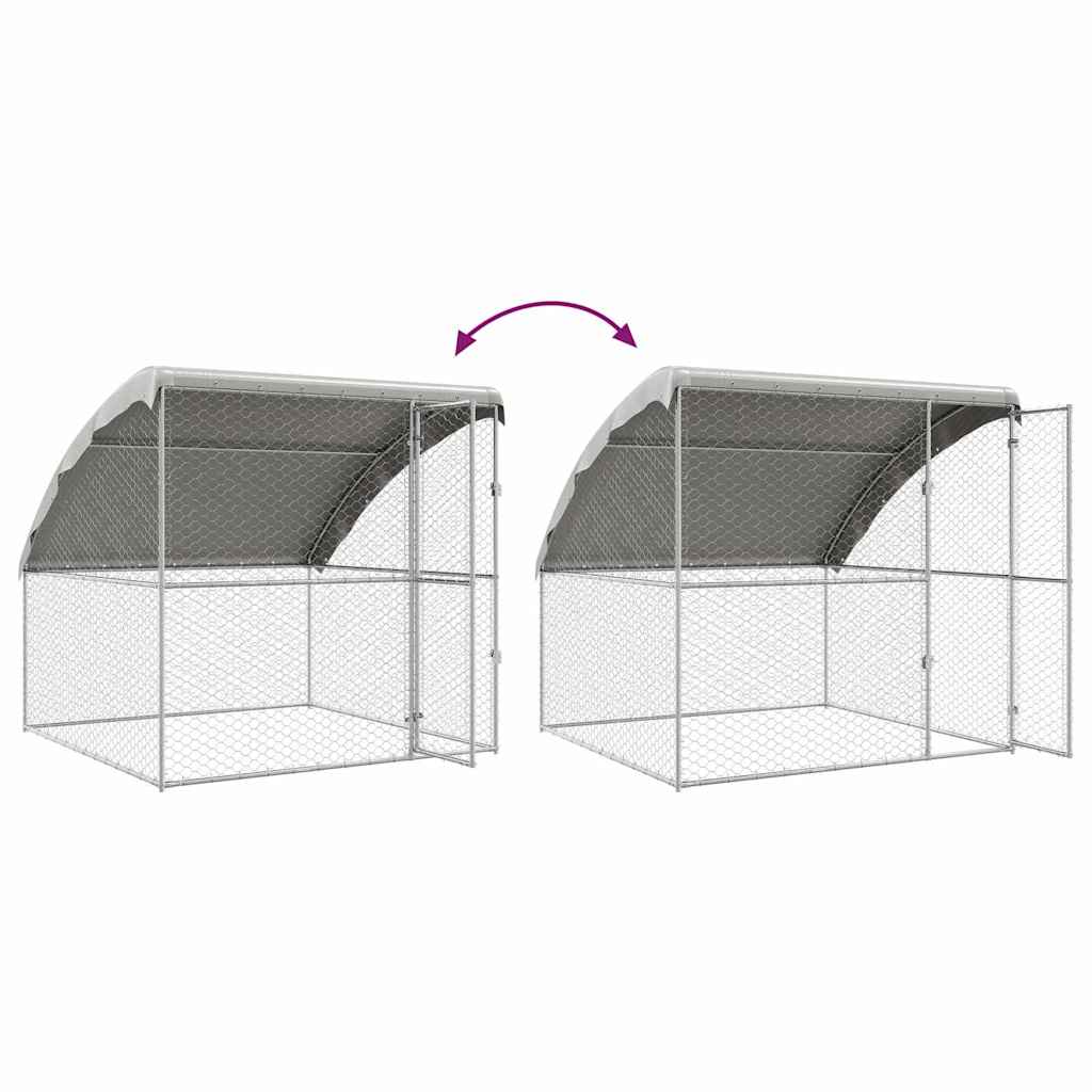 Hundebur med lagring 4 pcs sølv 8 x 2 x 2 m Galvanisert stål