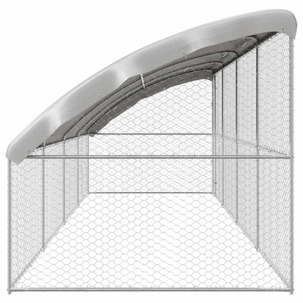 Hundebur med lagring 4 pcs sølv 8 x 2 x 2 m Galvanisert stål