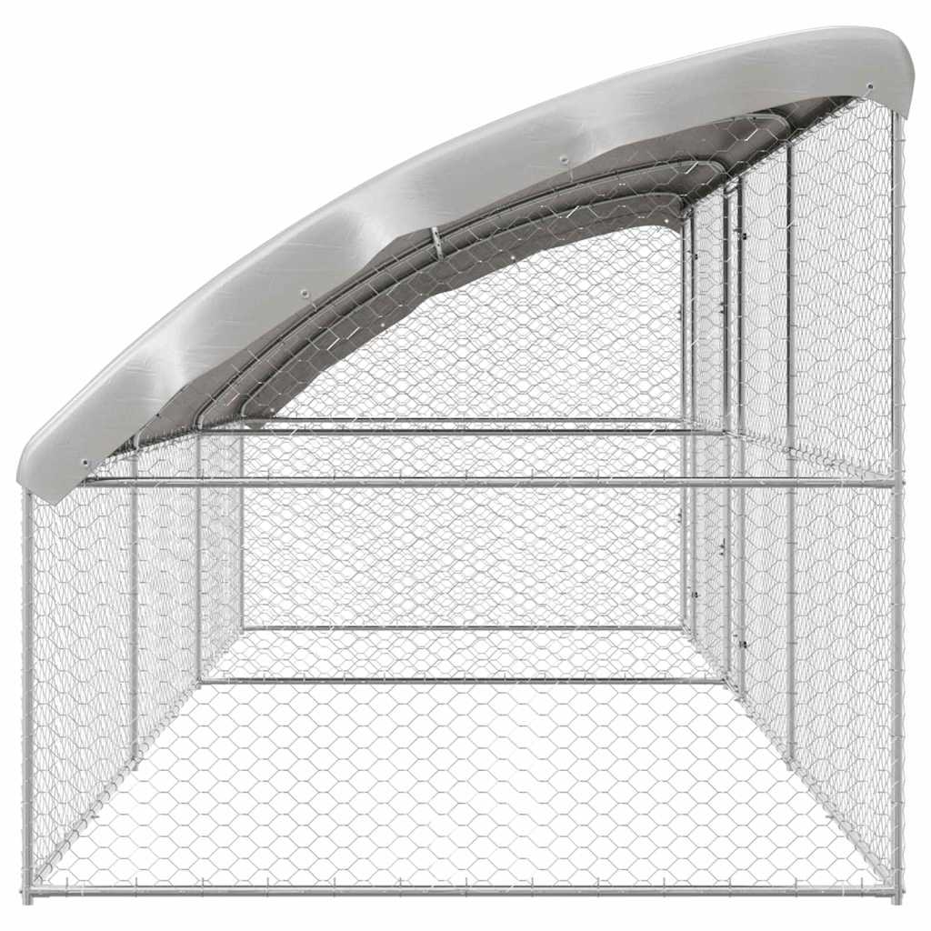 Hundebur med lagring 3 pcs sølv 6 x 2 x 2 m Galvanisert stål