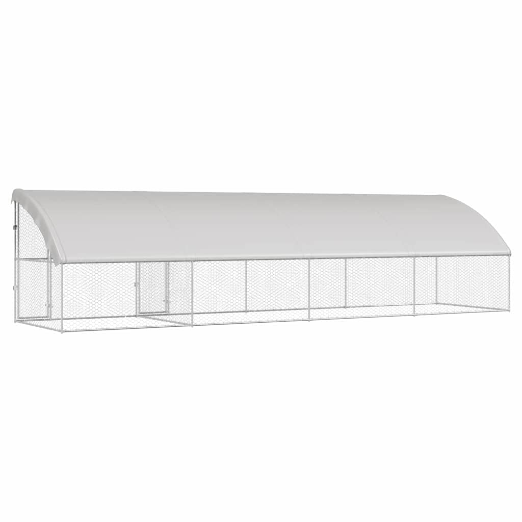 Hundebur med lagring 4 pcs sølv 8 x 2 x 2 m Galvanisert stål