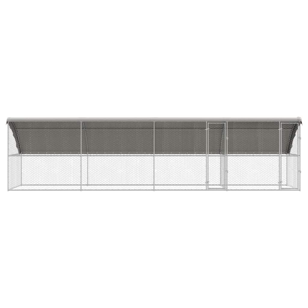 Hundebur med lagring 4 pcs sølv 8 x 2 x 2 m Galvanisert stål