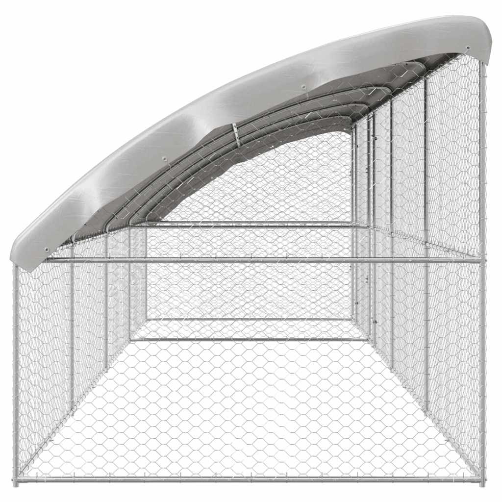 Hundebur med lagring 4 pcs sølv 8 x 2 x 2 m Galvanisert stål
