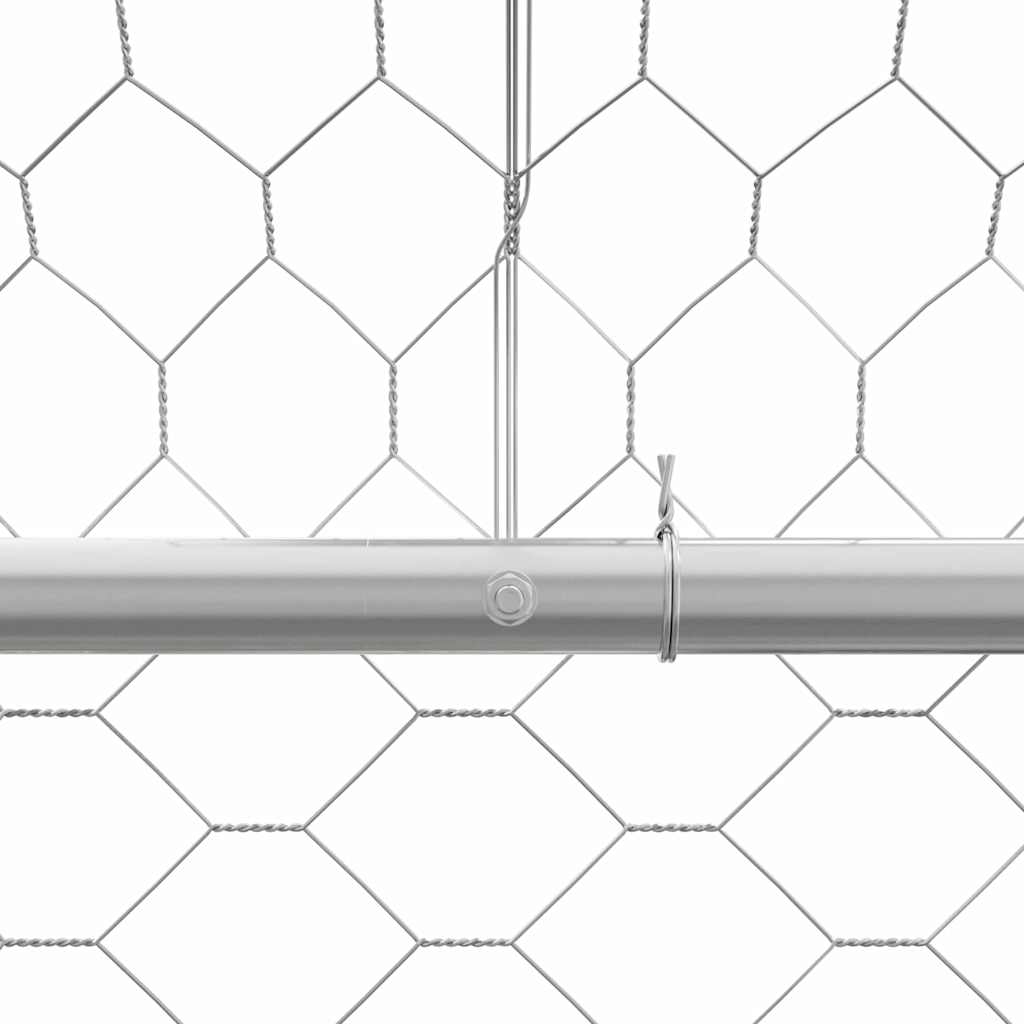 Hundebur med lagring 3 pcs sølv 6 x 2 x 2 m Galvanisert stål