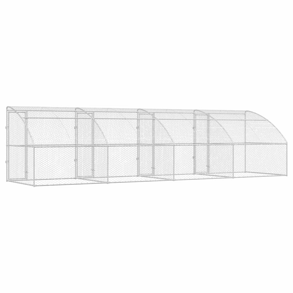 Hundebur med lagring 4 pcs sølv 8 x 2 x 2 m Galvanisert stål