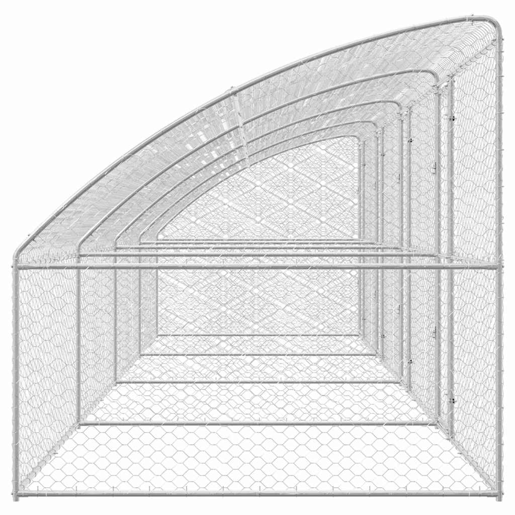 Hundebur med lagring 4 pcs sølv 8 x 2 x 2 m Galvanisert stål