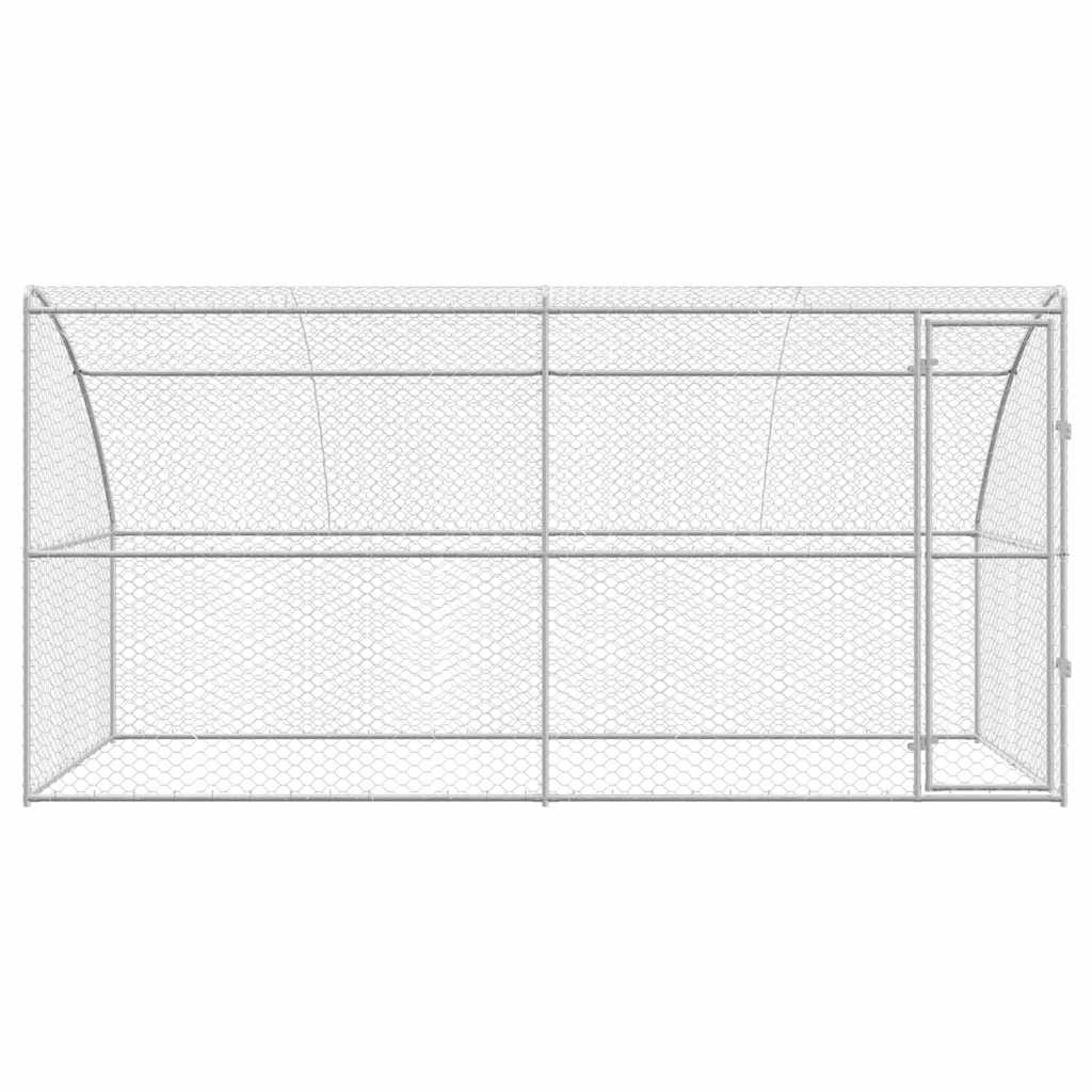 Hundebur med lagring 2 pcs sølv 4 x 2 x 2 m Galvanisert stål