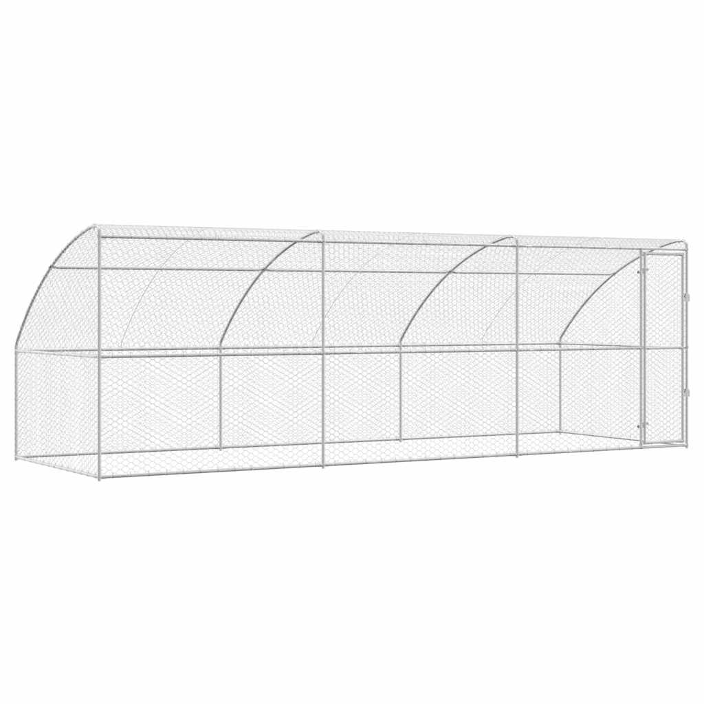 Hundebur med lagring 3 pcs sølv 6 x 2 x 2 m Galvanisert stål