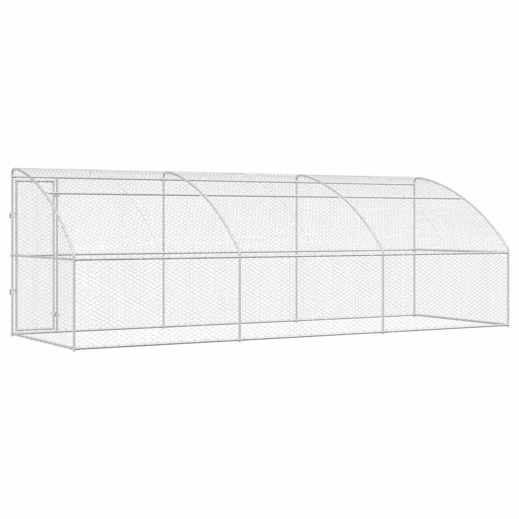 Hundebur med lagring 3 pcs sølv 6 x 2 x 2 m Galvanisert stål