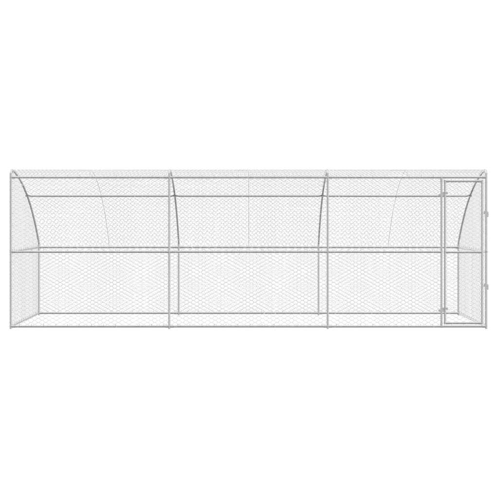 Hundebur med lagring 3 pcs sølv 6 x 2 x 2 m Galvanisert stål