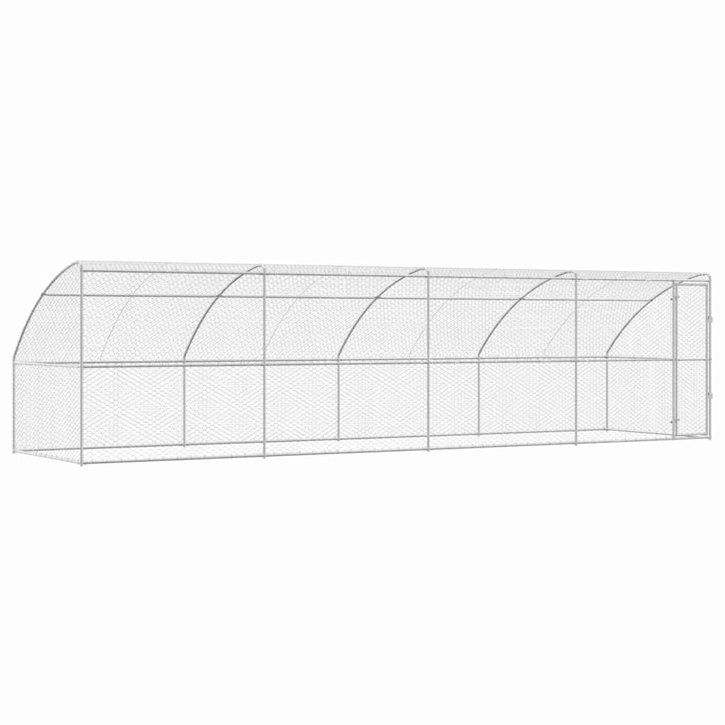 Hundebur med lagring 4 pcs sølv 8 x 2 x 2 m Galvanisert stål
