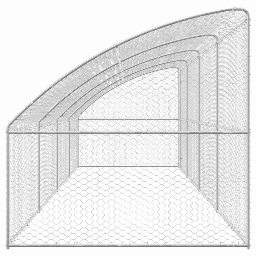 Hundebur med lagring 4 pcs sølv 8 x 2 x 2 m Galvanisert stål