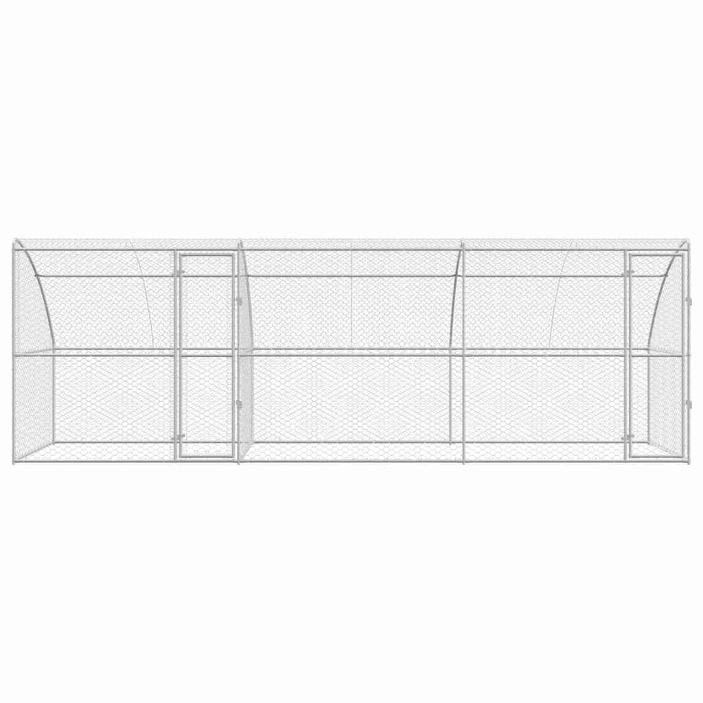 Hundebur med lagring 3 pcs sølv 6 x 2 x 2 m Galvanisert stål