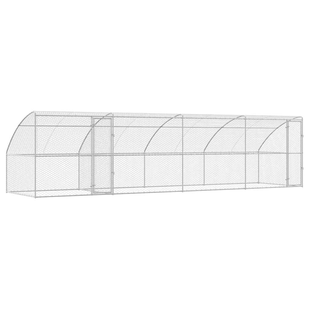 Hundebur med lagring 4 pcs sølv 8 x 2 x 2 m Galvanisert stål