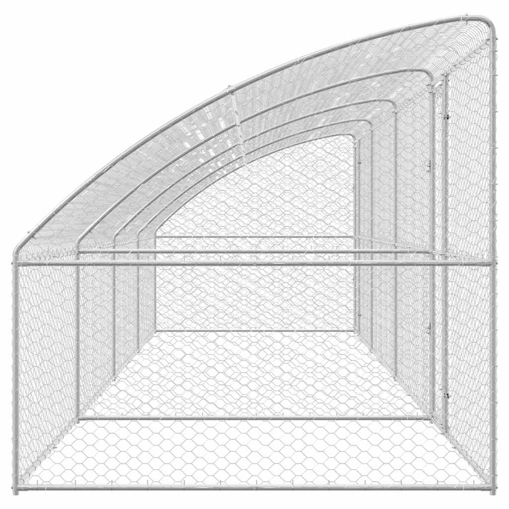 Hundebur med lagring 4 pcs sølv 8 x 2 x 2 m Galvanisert stål