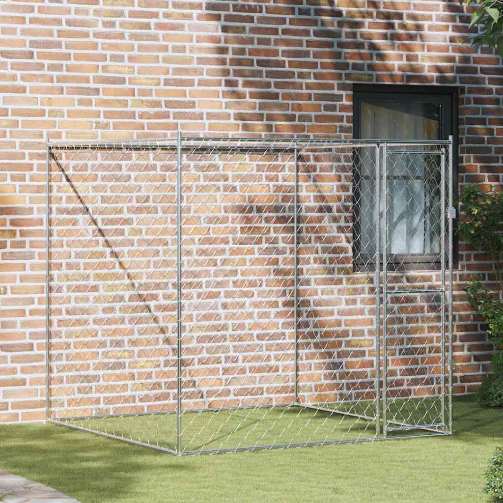 Hundebur sølv 200 x 200 x 200 cm Galvanisert Stål