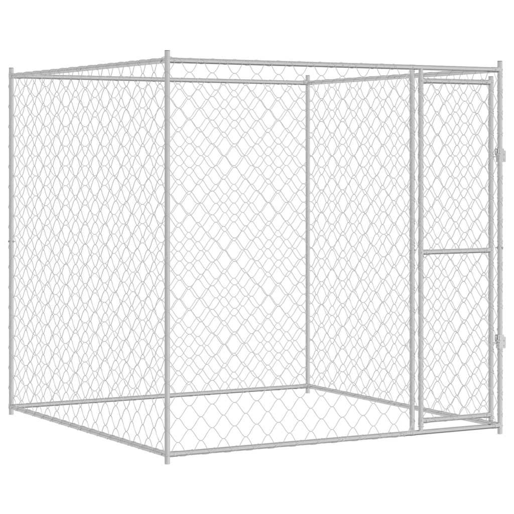 Hundebur sølv 200 x 200 x 200 cm Galvanisert Stål