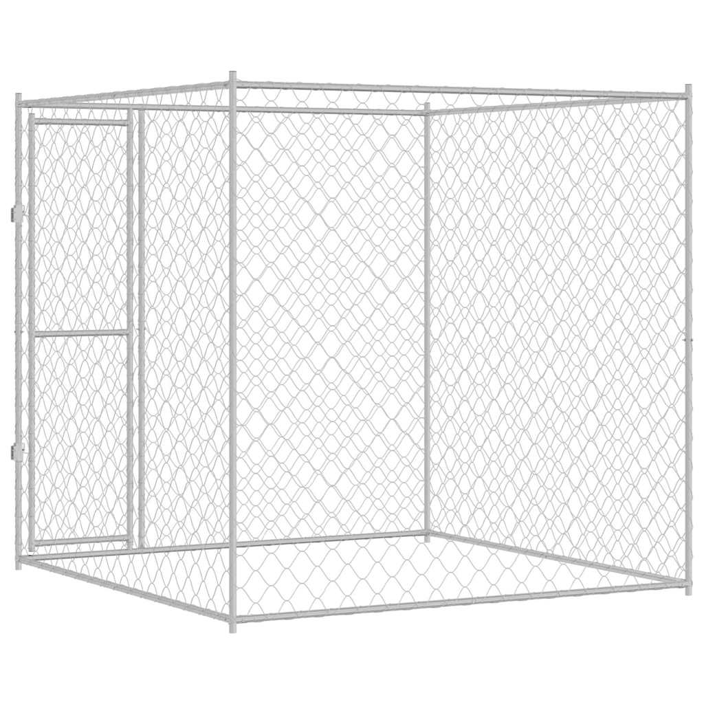 Hundebur sølv 200 x 200 x 200 cm Galvanisert Stål