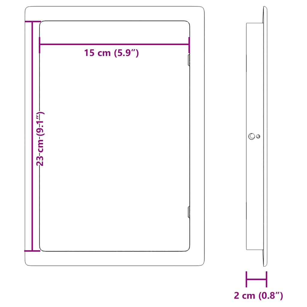 Tilkomstpaneler 2 pcs Hvit 15 x 23 cm ABS-plast