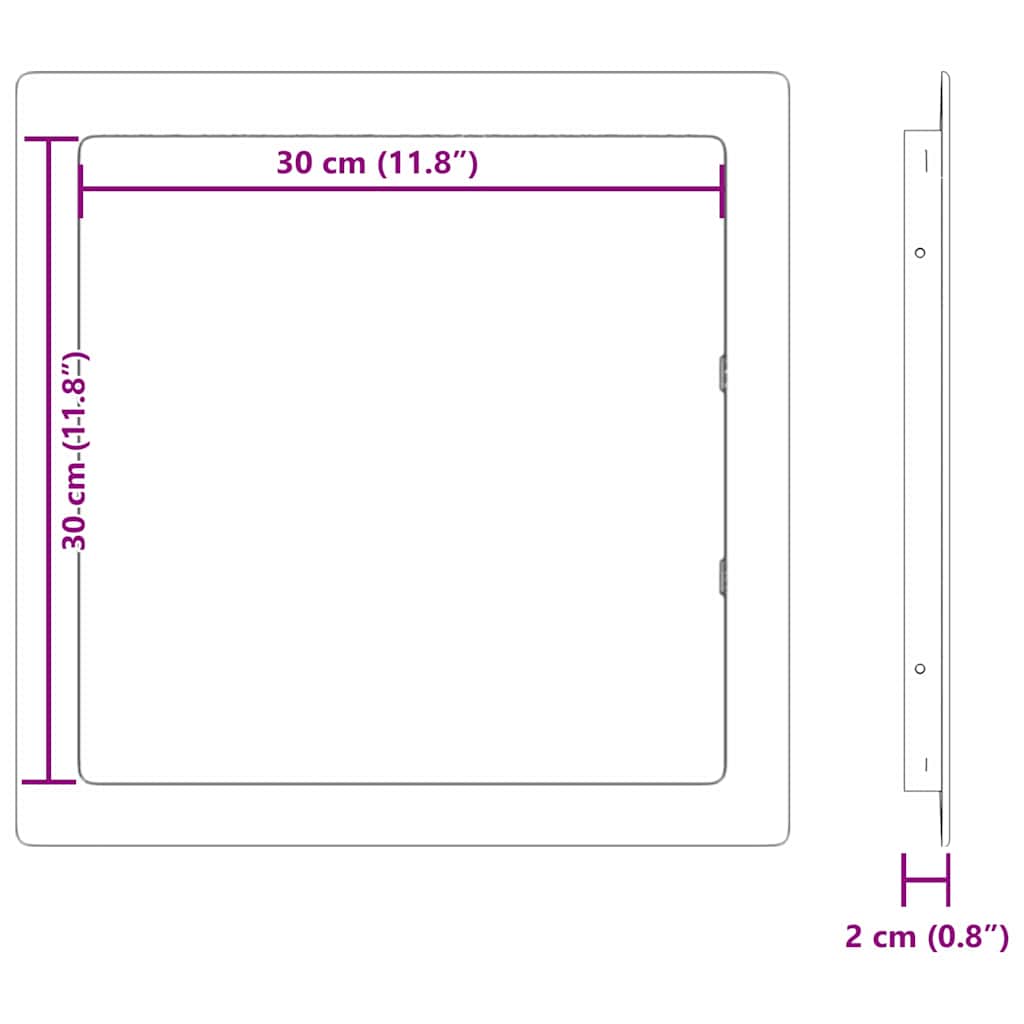 Tilkomstpaneler Hvit 30 x 30 cm ABS-plast