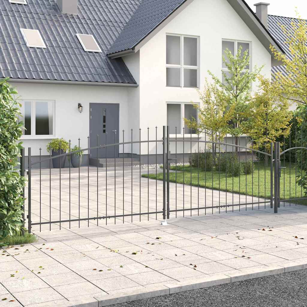 Dobbeltport med lås Woerden Grå 400 x 174,5 cm Stål