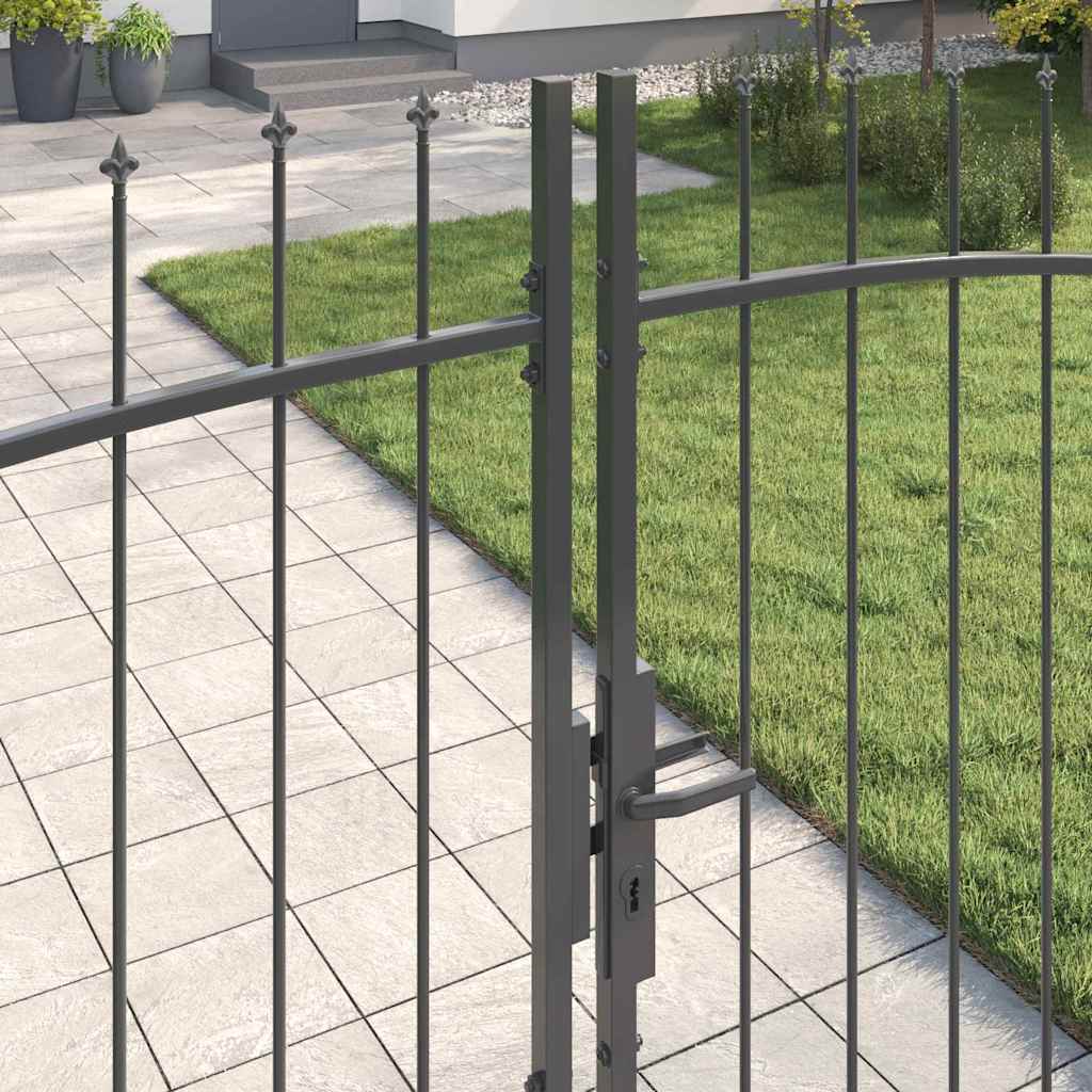Dobbeltport med lås Woerden Grå 400 x 224,5 cm Stål