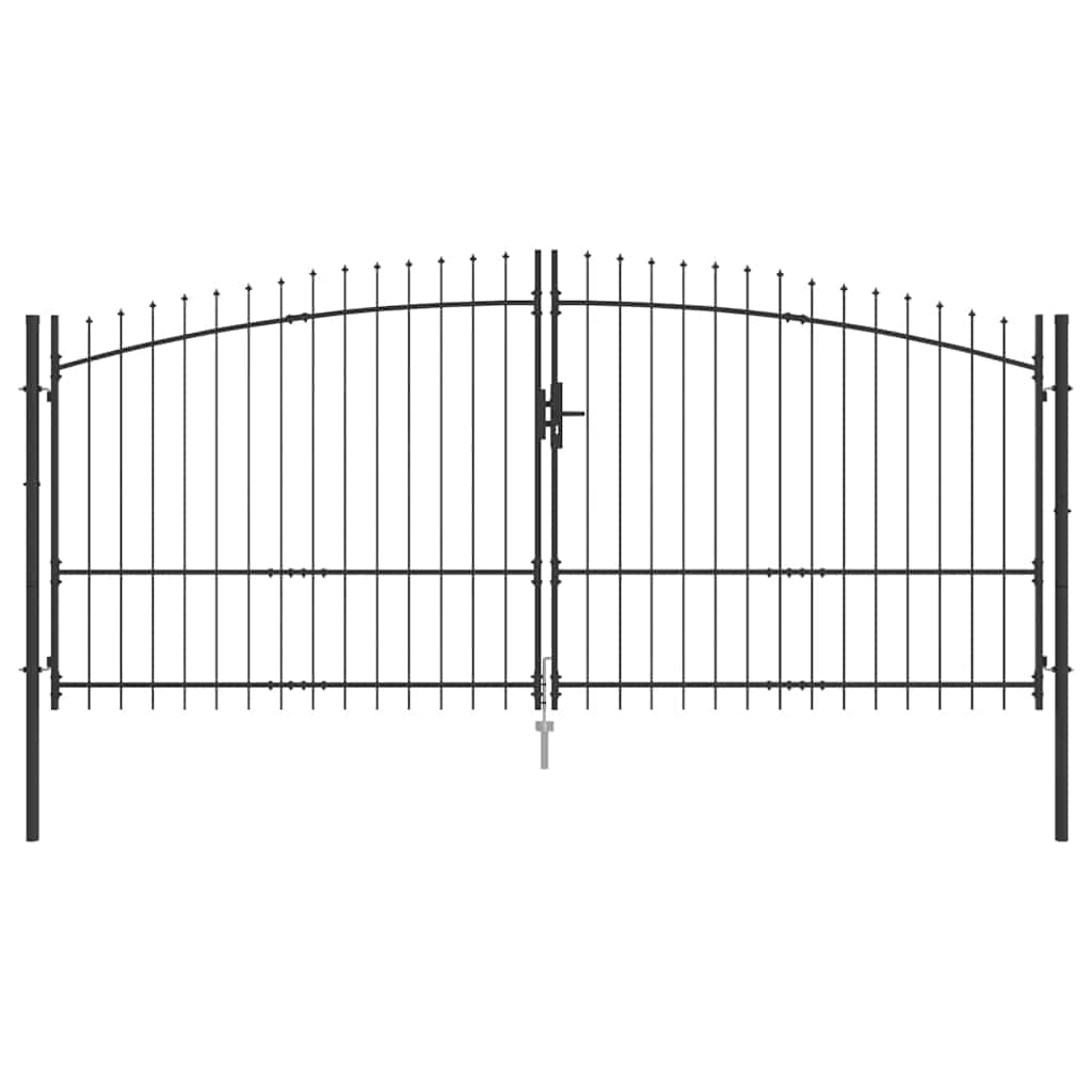 Dobbeltport med lås Woerden Grå 400 x 224,5 cm Stål
