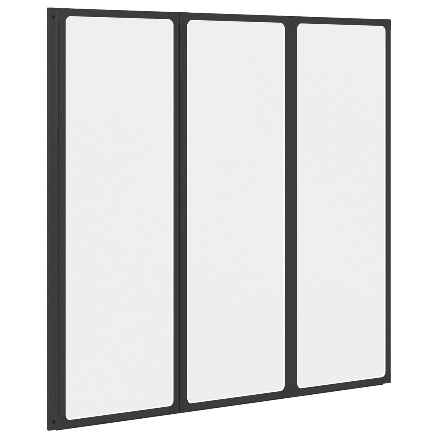 Dusjvegg Svart 120 x 2 x 117 cm Aluminium og PP