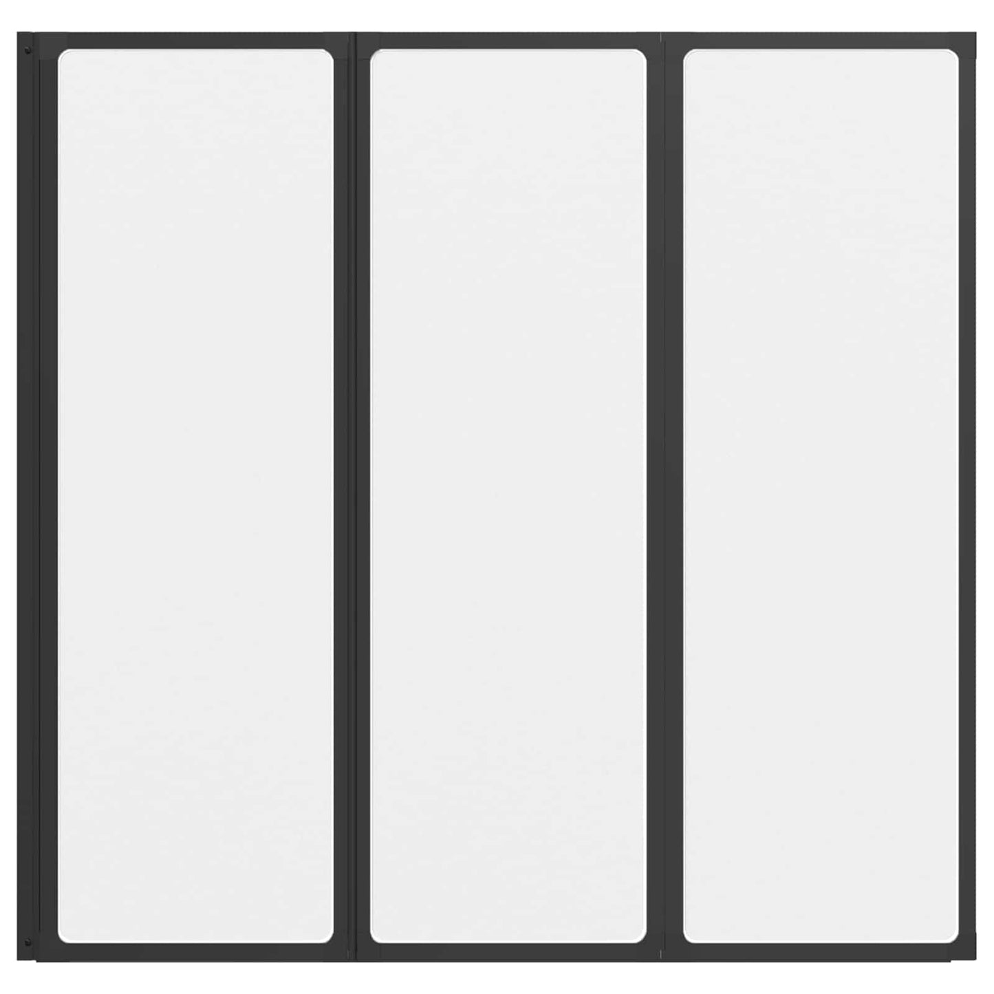 Dusjvegg Svart 120 x 2 x 117 cm Aluminium og PP