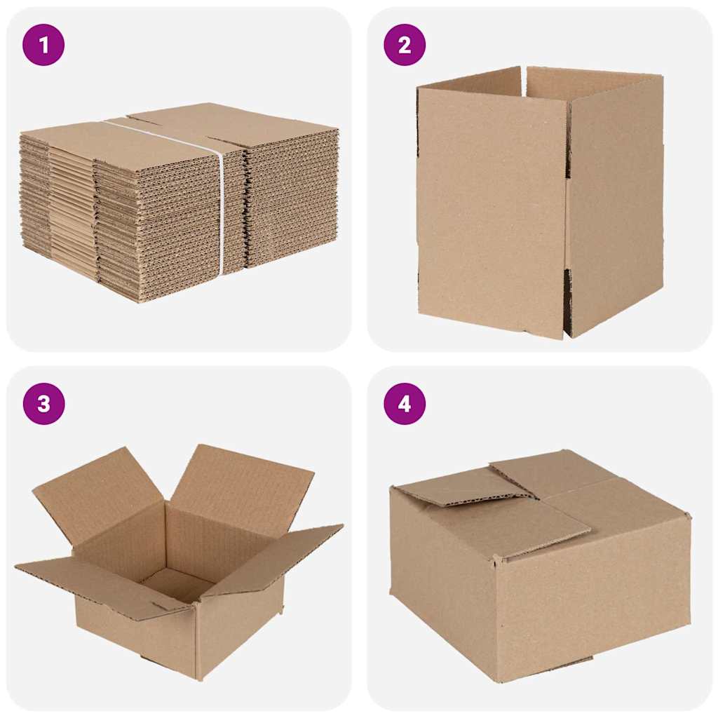 Sammenleggbar boks 50 pcs Naturlig 15 x 15 x 8 cm Papp