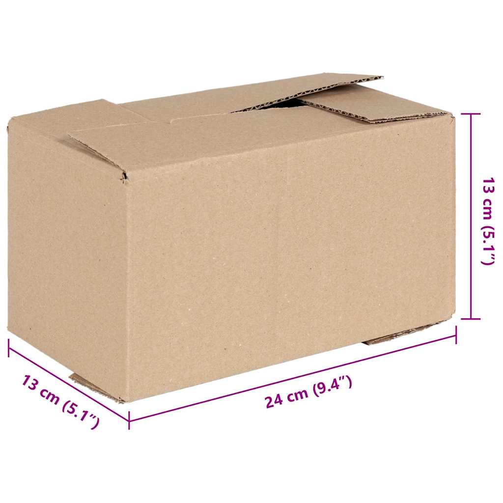 Sammenleggbar boks 50 pcs Naturlig 24 x 13 x 13 cm Papp
