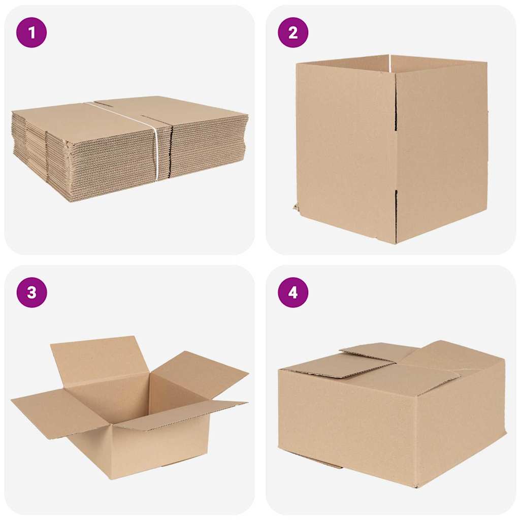 Sammenleggbar boks 50 pcs Naturlig 30 x 30 x 15 cm Papp